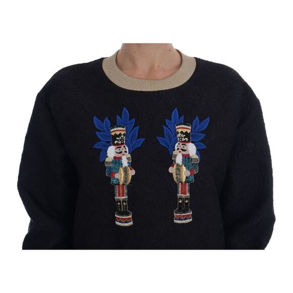 Dolce & Gabbana Black Fairy Tale Brocade Zipper Women's Sweater